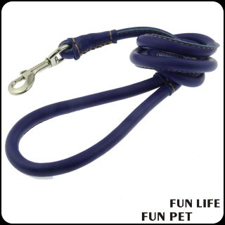 Durable Strong Round soft leather dog lead for walking running 