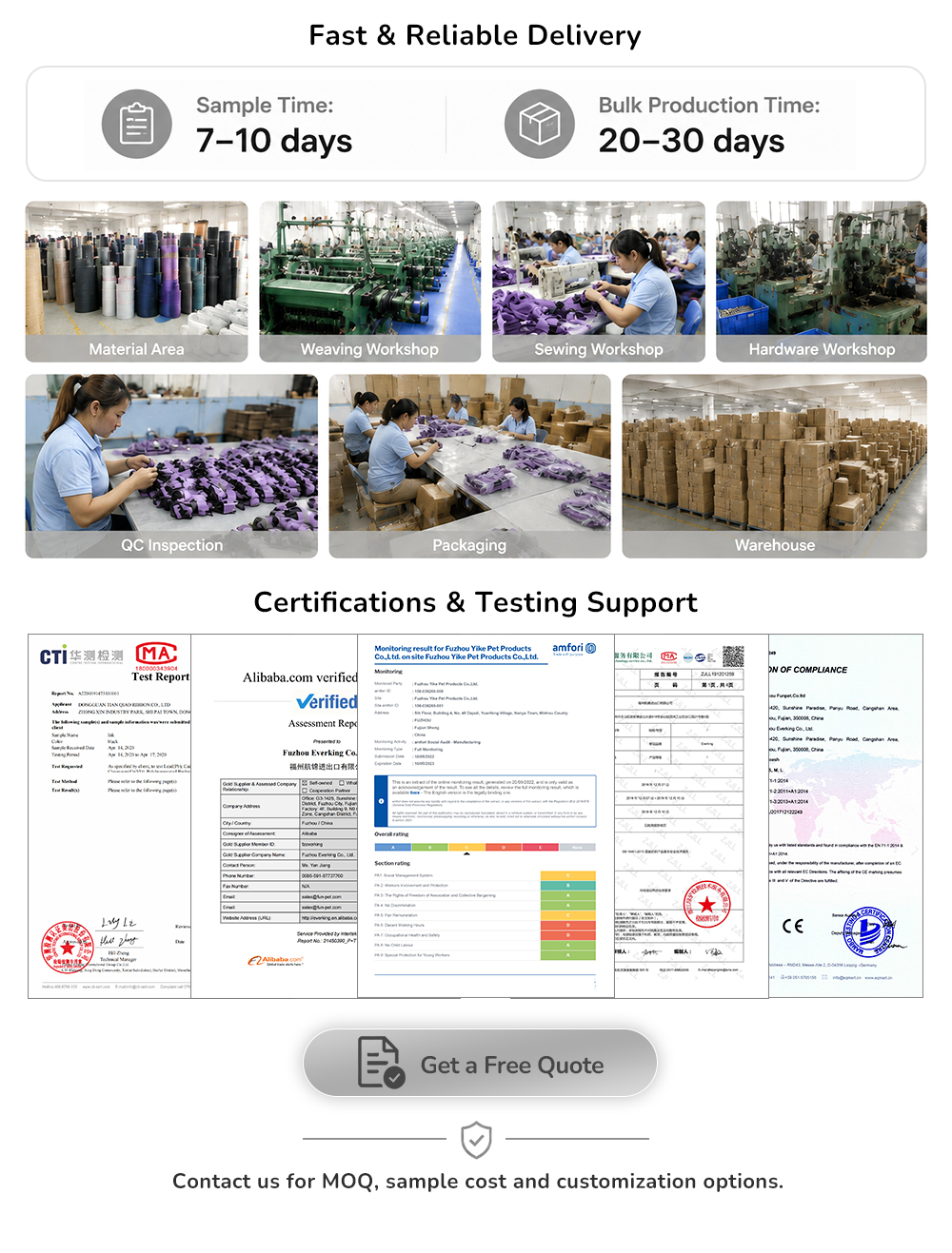 Fun Pet manufacturing certification sampling and bulk production support