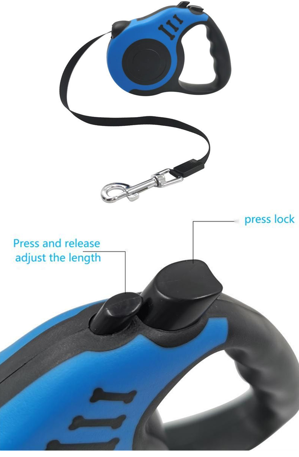 Custom dog training retractable leash tape and internal mechanism