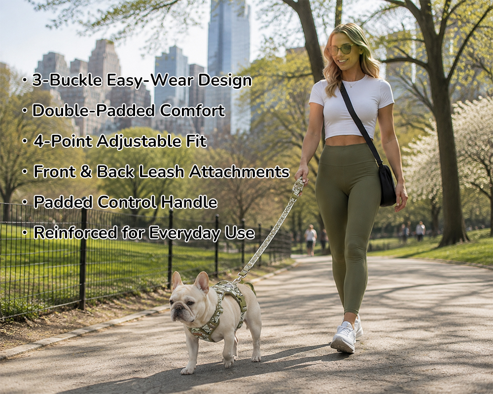 Custom double-padded no-pull dog harness product overview