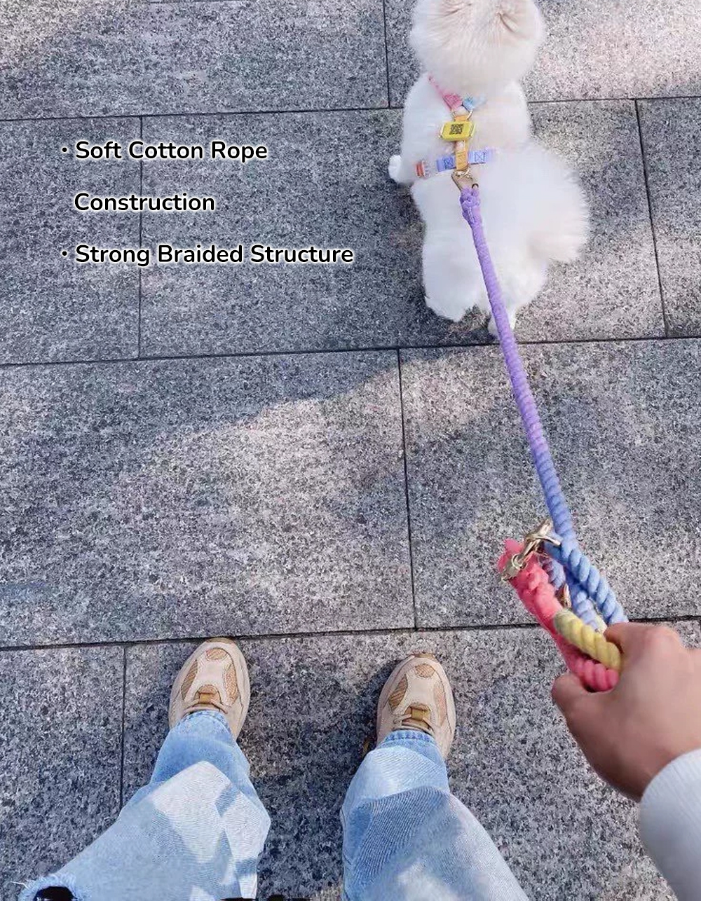 Custom tag and private label options for wholesale cotton rope dog leashes