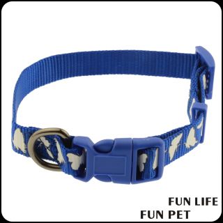Adjustable polyester with silk screen printing dog collar for pet