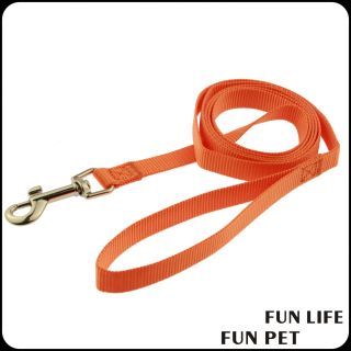 Orange strong Nylon solid color dog collar leash harness set for pet