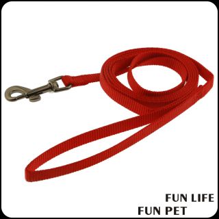 Red Strong Nylon dog collar leash solid color with different size 