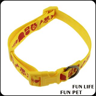 Customized silk screen logo dog collar and leash with adjustable size