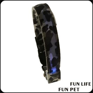 Camouflage USB Rechargeable Flashing Led Dog Collar for pet 