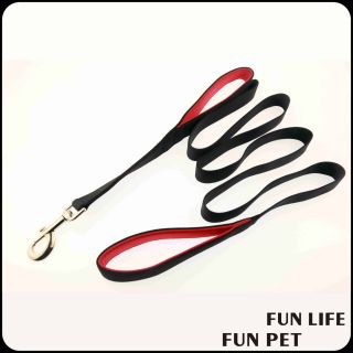 Reflective heavy-duty nylon neoprene padded double handles dog leads