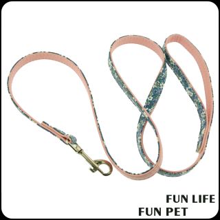 Colorful soft leather collar and leash for small pet leather dog lead