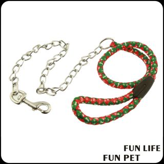 Adjustable chain dog leash personalized rope dog leash for walking