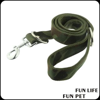 Camouflage canvas strong Lead dog leashes with leather backside
