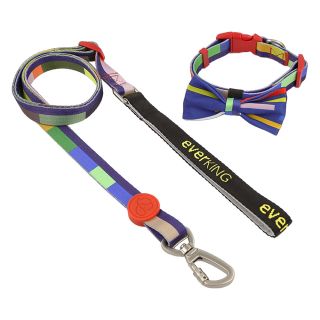 Customized polyester dog collar and leash set with colorful printing