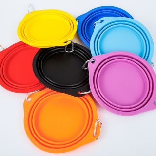 Eco Friendly foldable Dog feed Bowl Silicone Compact Travel Pet Bowl
