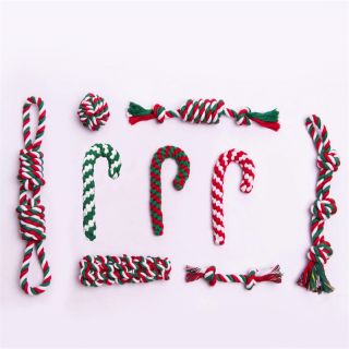 Custom Eco Friendly Cotton Rope Pet Dog Christmas interactive cat toy