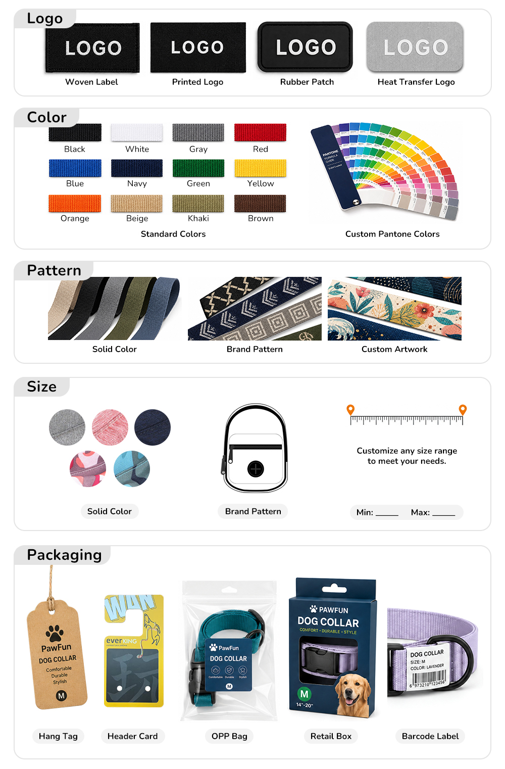 Custom logo dog poop bag holder material and construction